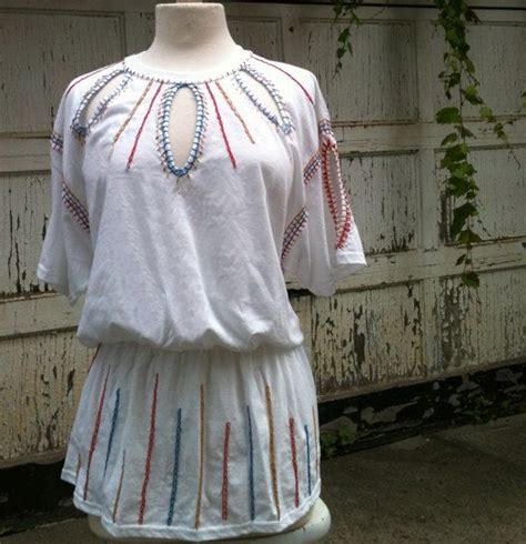 Deconstructed HandEmbroidered Cotton TShirt with by KnitWitDesign, $25.00 | Cotton tshirt ...