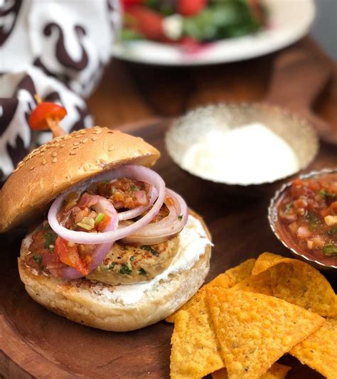 Mexican Chicken Burger Recipe With Sour Cream And Salsa