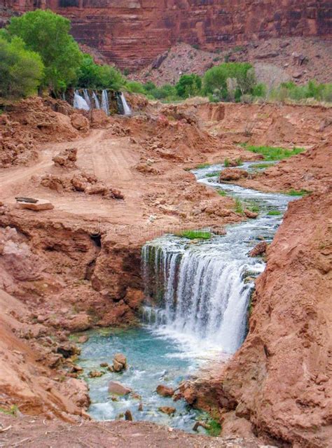 Little Navajo Falls In Havasu Canyon Stock Photo Image