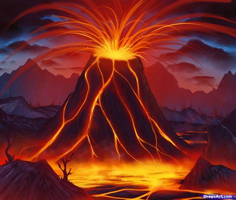 Volcano Drawing Pictures At Explore Collection Of