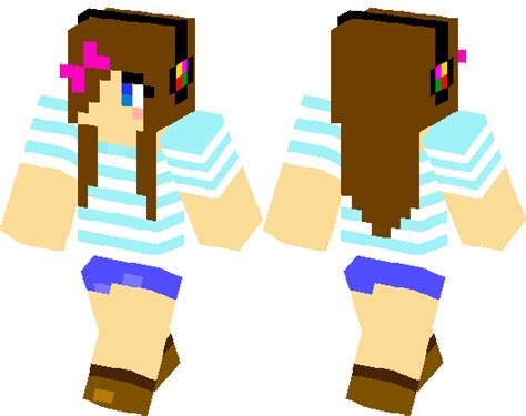Cool Girl With Brown Hair Minecraft Skin Minecraft Hub