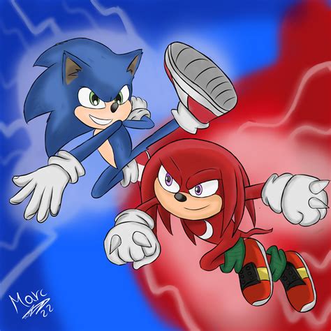 Sonic Vs Knuckles By Marcdibujante On Deviantart