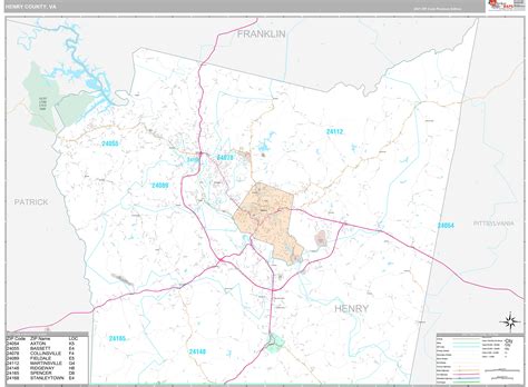 Henry County Va Wall Map Premium Style By Marketmaps Mapsales