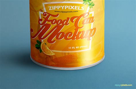Free Food Can Mock-Up | ZippyPixels