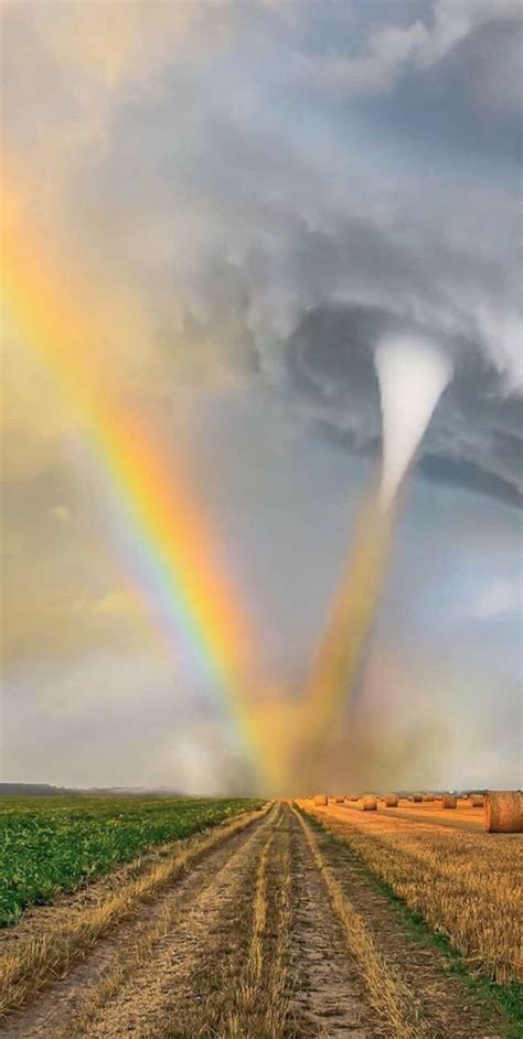 Tornado and rainbow appears in texas storm. When a tornado meets a rainbow : MobileWallpaper