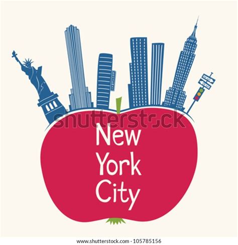 New York City Big Apple Sign Stock Vector Royalty Free 105785156