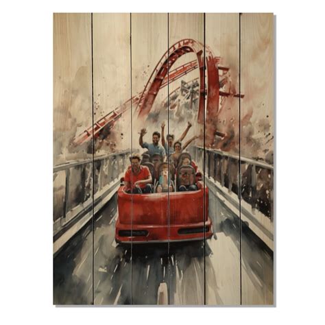 Designart "Rollercoaster Thrill Seekers Delight III" Cityscapes Print