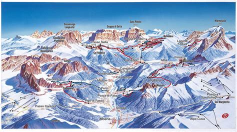 Passo Fedaia Marmolada Piste Map Plan Of Ski Slopes And Lifts
