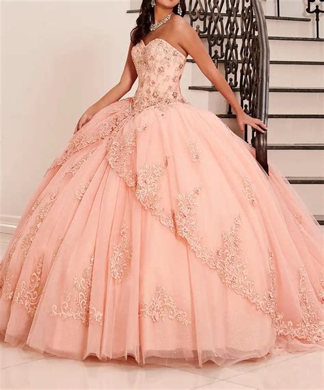 2019 Pink Lace Quinceanera Dresses Luxury Beads 3d Floral Appliques Off