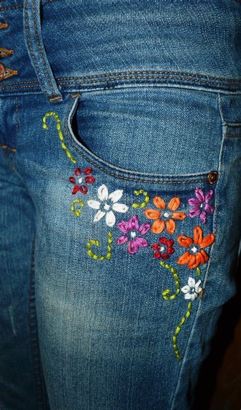 upcycled embroidered jeans … denim embroidery embroidery jeans embroidered jeans diy