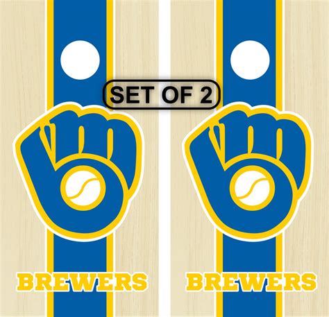 Milwaukee Brewers Cornhole Set Diy Vinyl Sticker Decal Board Etsy