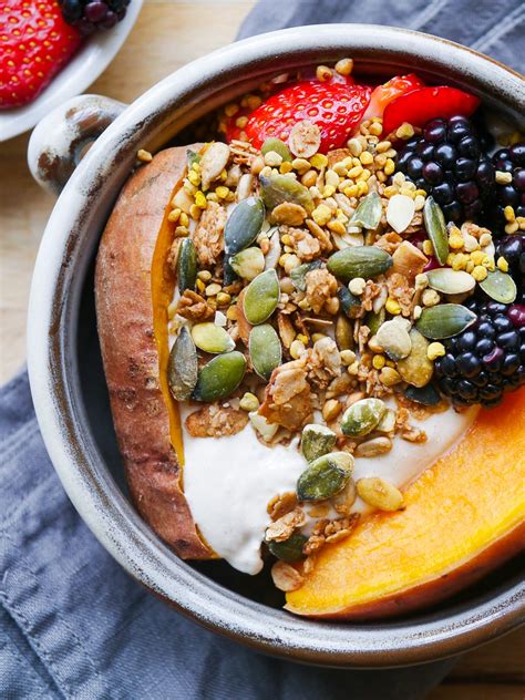 Sweet Potato Breakfast Bowl With Berries Nourish Every Day