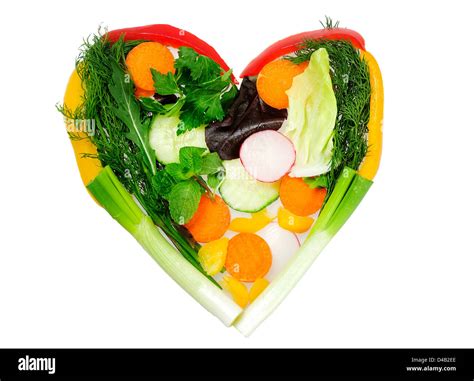 Heart Shape Made Of Vegetables Stock Photo Alamy
