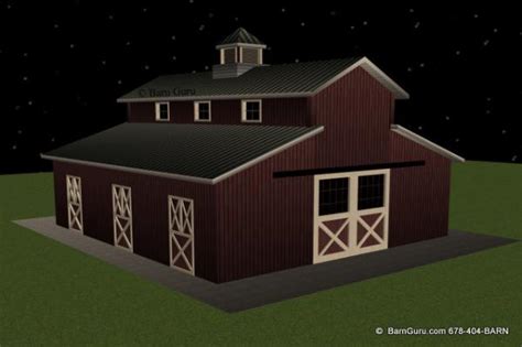 Free three and four stall horse barn plans. Barn Plans -3 Stall Horse Barn - Design Floor Plan