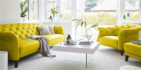 Shop for any type of sofa sets to suit you best! Yellow Leather Chesterfield Sofa Set
