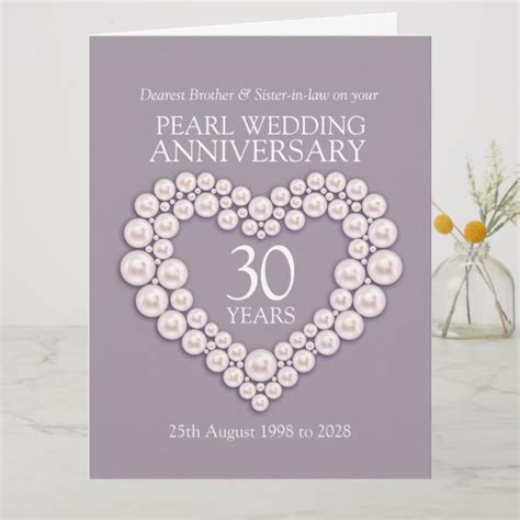 Pearl 30th Anniversary Sister In Law Card Zazzle 30th Anniversary