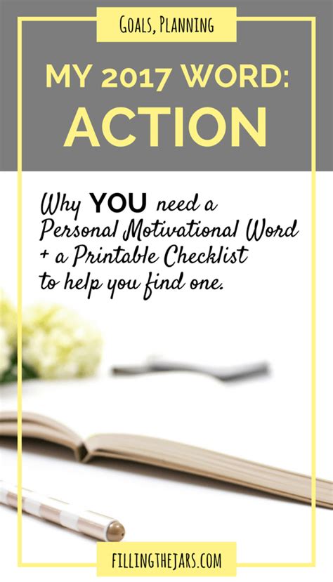 Action My Personal Motivational Word For 2017 Why You Need One
