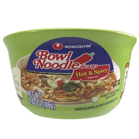 Nongshim Bowl Noodle Hot Spicy Beef Ramyun Ramen Noodle Soup Bowl