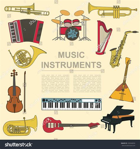 Musical Instruments Graphic Template All Types Stock