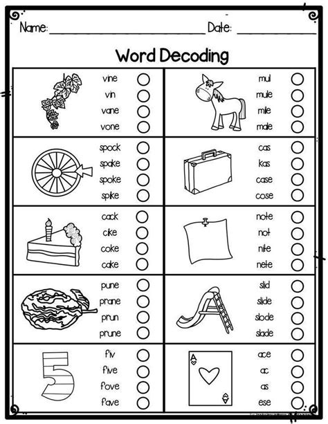 printable decoding worksheets