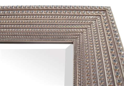 84h Xxl Large Beaded Rectangular Accent Mirror Silver Beveled Wall Home Decor Ebay