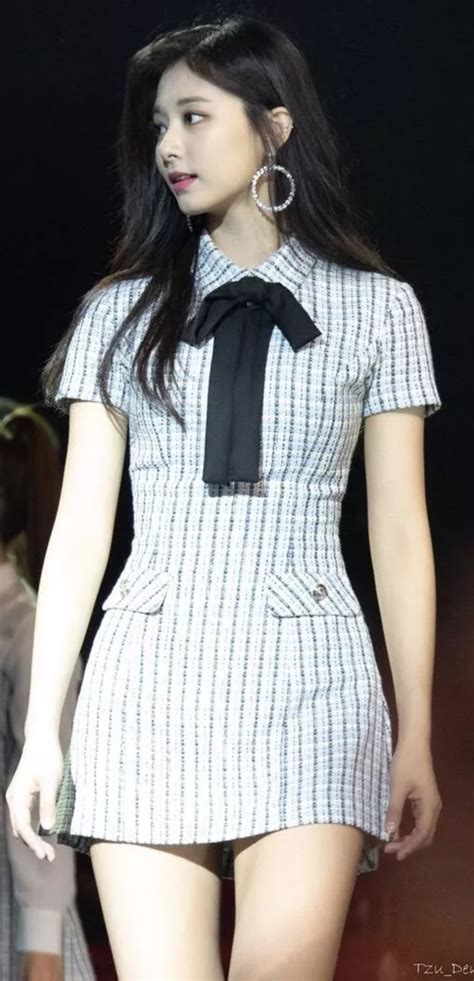 Tzuyu Short White Dress Black Bow Rkpopgirlsmob