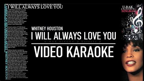Whitney Houston I Will Always Love You Karaoke Youtube