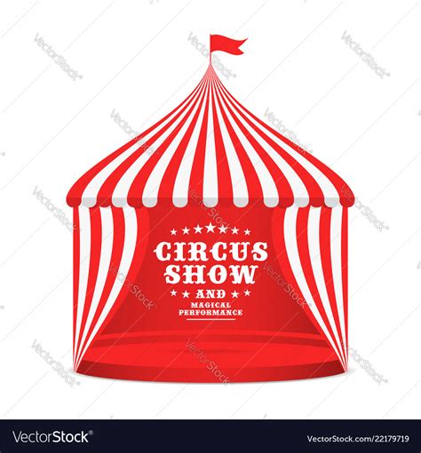 Circus Tent With Striped Roof And Curtains Vector Image