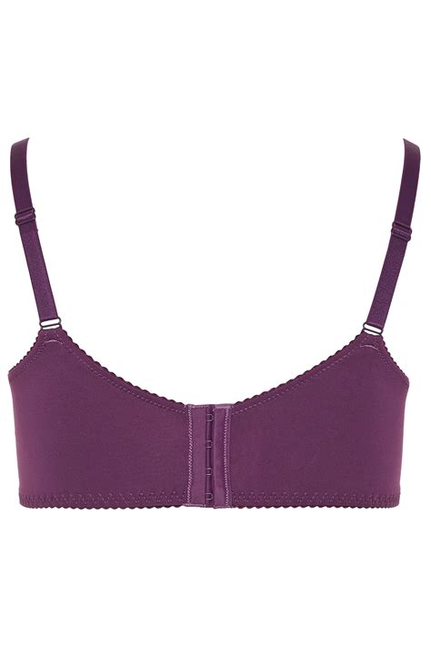 Purple Stretch Lace Wired Bra Yours Clothing