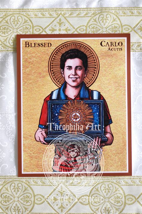 Blessed Carlo Acutis Icon Theophilia Catholic Art Print Etsy Canada