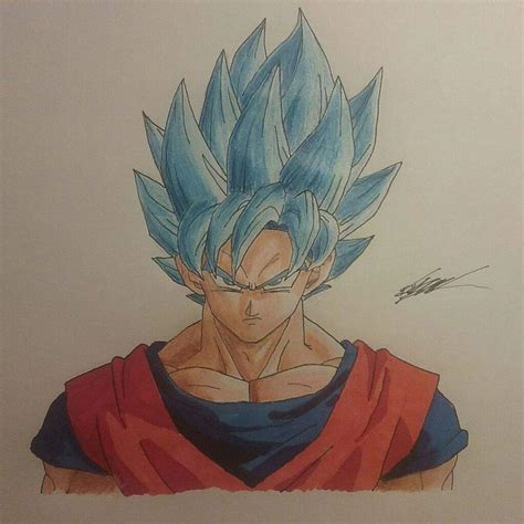 Love toriyama stuff so drawing this was fun. Super Saiyan Blue Goku Drawing | DragonBallZ Amino