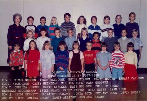 Olympic Elementary Mrs Mcghee Grade 3 1987 88 Vintage School