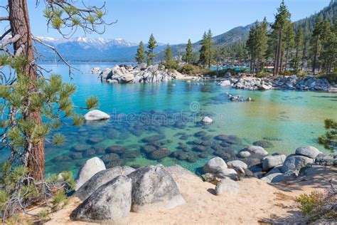 Lake Tahoe California In Winter Stock Image Image Of California