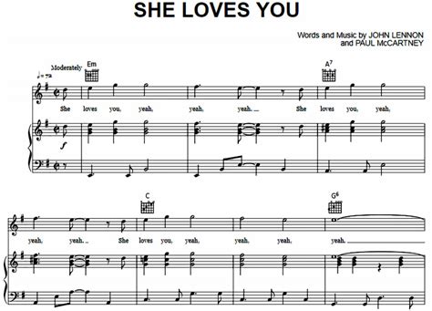 The Beatles She Loves You Free Sheet Music Pdf For Piano Artofit