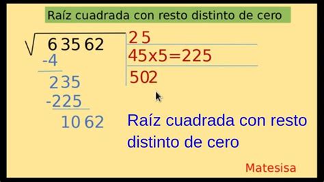 Como Se Resuelve La Raiz Cuadrada Lores