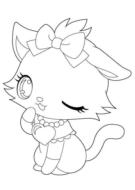 Playful Too Cute Kawaii Kitten Easy Cat Coloring Pages Print Color Craft Kawaii Cat Coloring