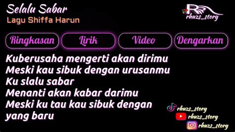 🥀🥀cover Lirik Lagu Selalu Sabar Shiffahharun Storywa Mystory Rhuzs Story Youtube