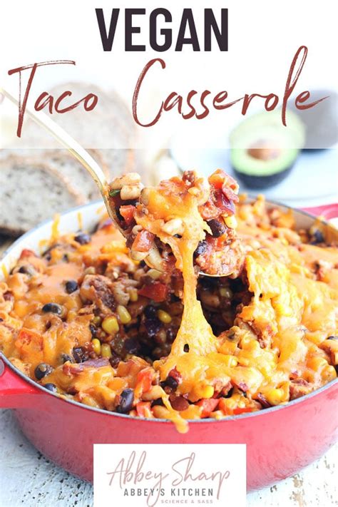 This vegan dinner is packed with veggies, soyrizo and pasta shells. Vegan Taco Casserole (High Protein, Gluten Free, Family ...