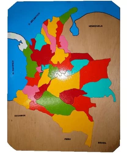 Rompecabezas Mapa De Colombia Madera Mafego