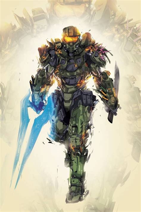 Gamefreaksnz Battle Damaged Chief Art By Justin Currie Fb Halo Drawings Halo Spartan