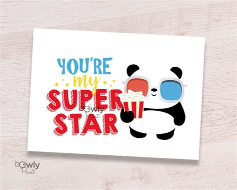 Printable You Are My Superstar Card Ready To Print Panda Etsy