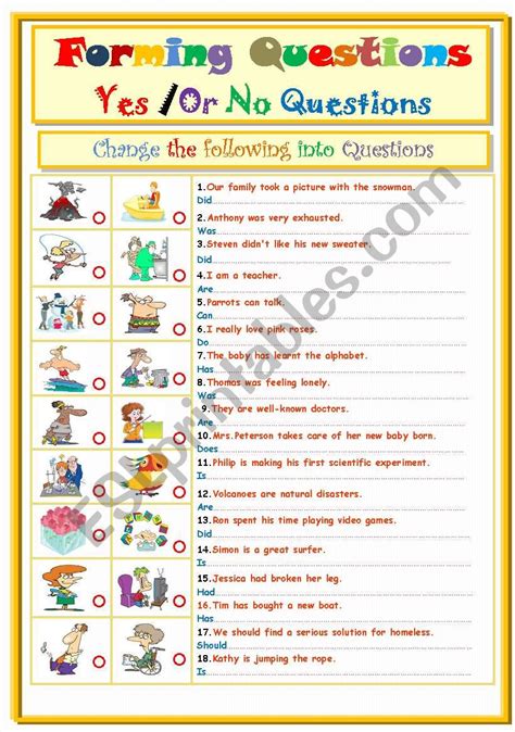 Yes No Questions Interactive And Downloadable Worksheet You Can Do The Exercises Onli Yes Or No