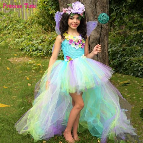 Children Girls Fairy Princess Tutu Dress With Wings Water Fairy Dress
