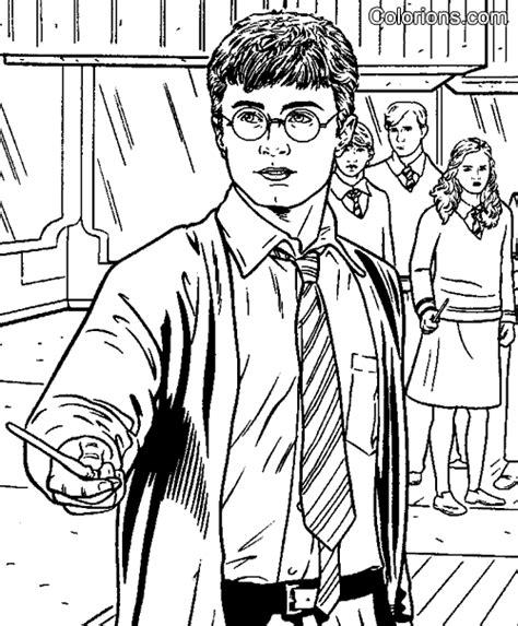 Viens jouer à colorier le jeune apprenti sorcier tout au long de ses aventures ! coloriage de harry potter à imprimer
