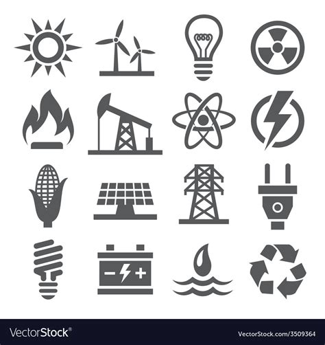 Energy Icons Royalty Free Vector Image Vectorstock