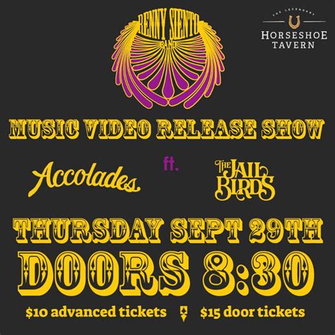 Renny Siento Band! Music Video Release Show! Ft. Accolades & The Jailbirds!