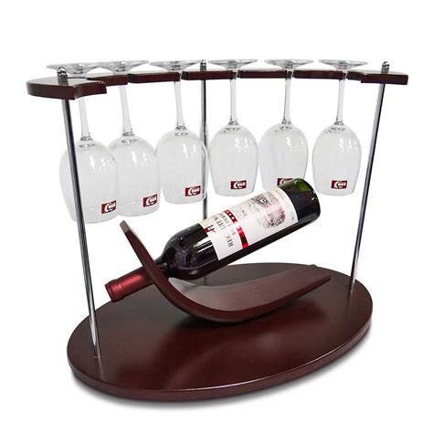 Rustic state 4 sectional under cabinet wood stemware rack 12 inch deep (chestnut). AMZNEVO Best Small Wine Rack with Glass Holder, Unique ...