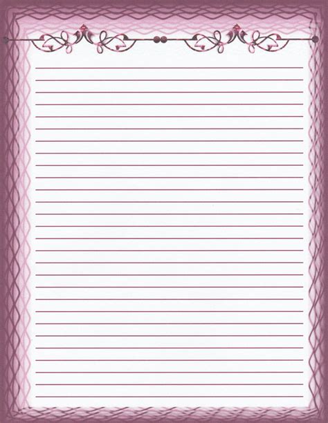 Purple Lined Writing Paper Writing Paper Printable Stationery