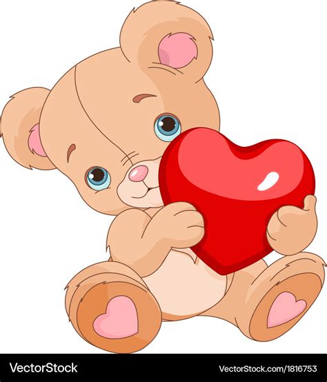 Valentines Teddy Bear Royalty Free Vector Image