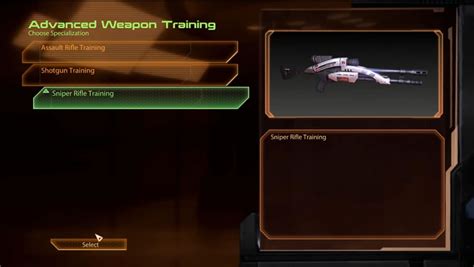 Mass Effect 2 Advanced Weapon Training What To Choose